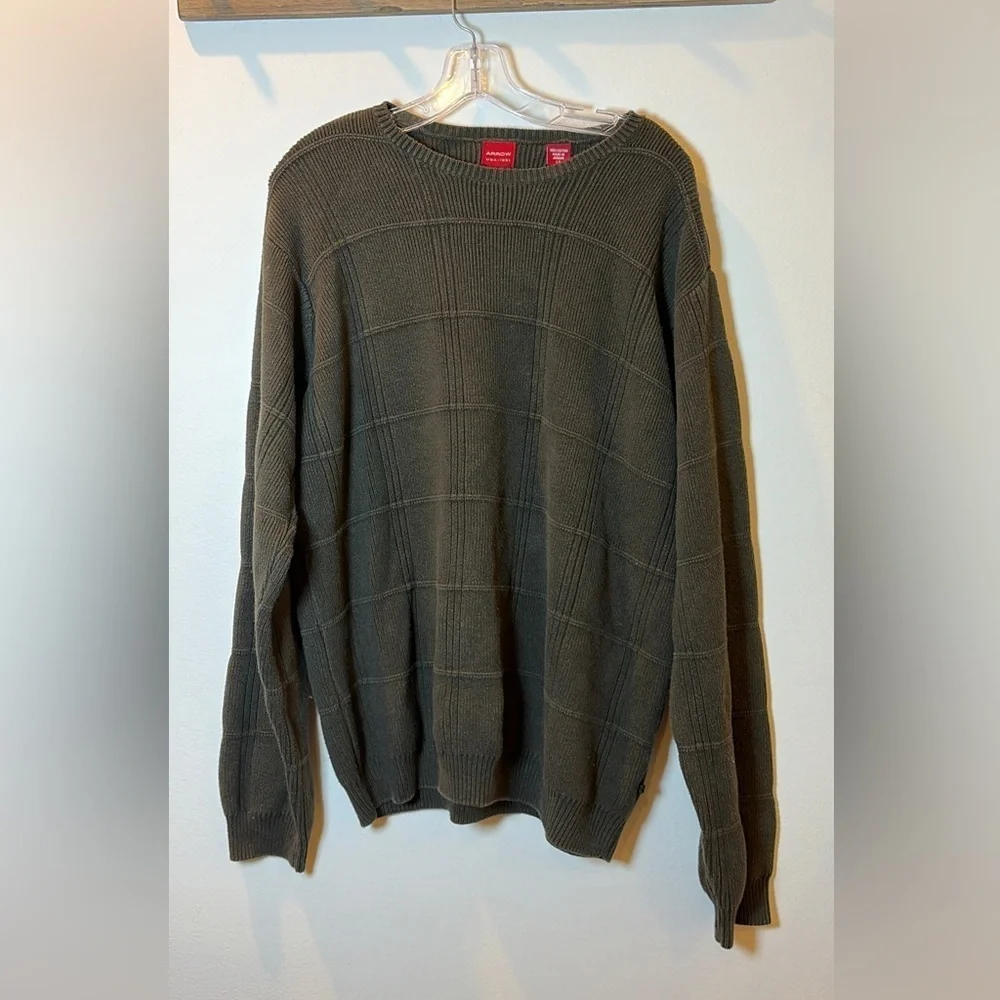 Arrow men’s preppy sweater 100% cotton size LT green